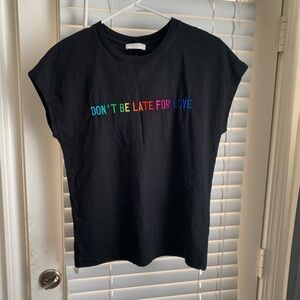 Sandro black tank top muscle tee size 1